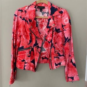 INC | Floral Moto Jacket | Sz S